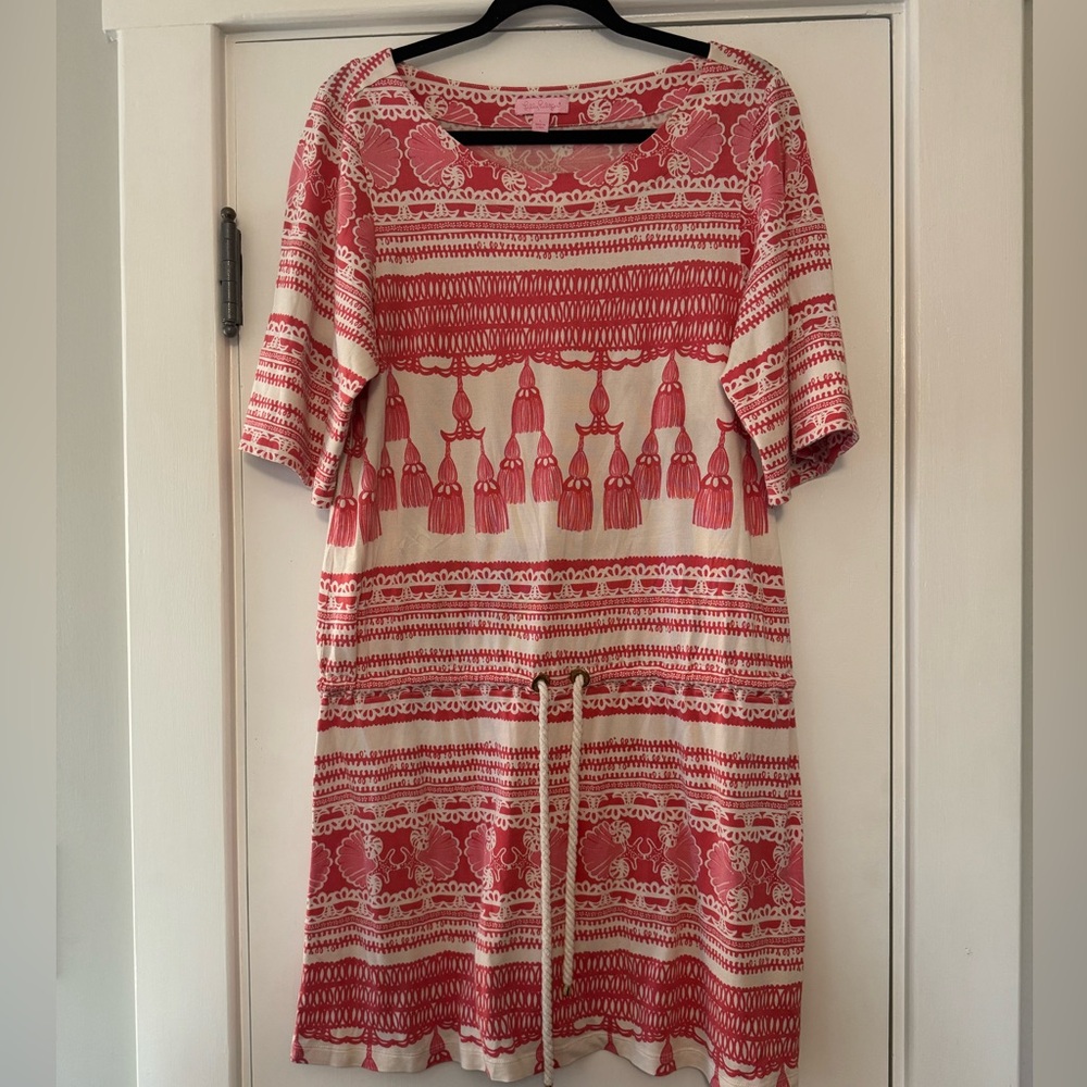 Lilly Pulitzer Silk Elsa Dress in Multi Seashells Tropical Print